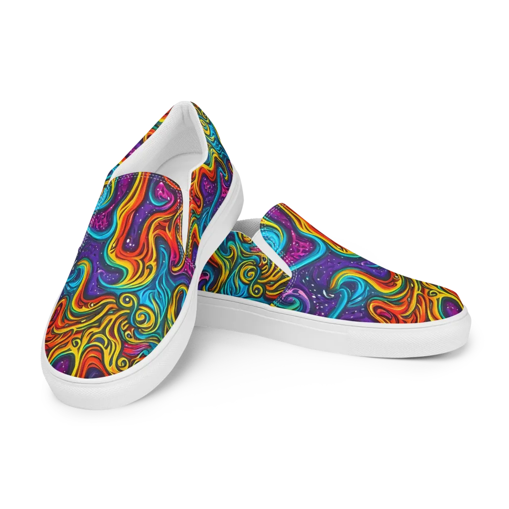 Rainbow Alchemy on Men's Slip-On Canvas Shoes — Left Front