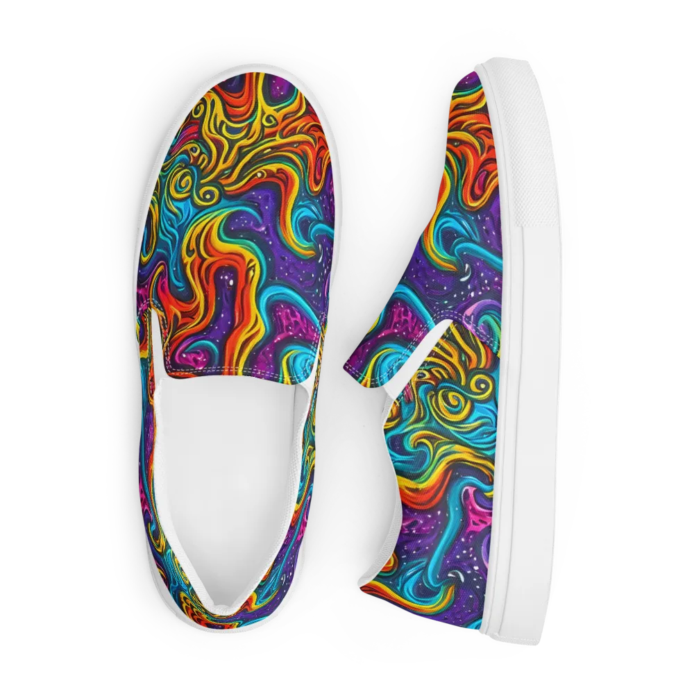 Rainbow Alchemy on Men's Slip-On Canvas Shoes — Front