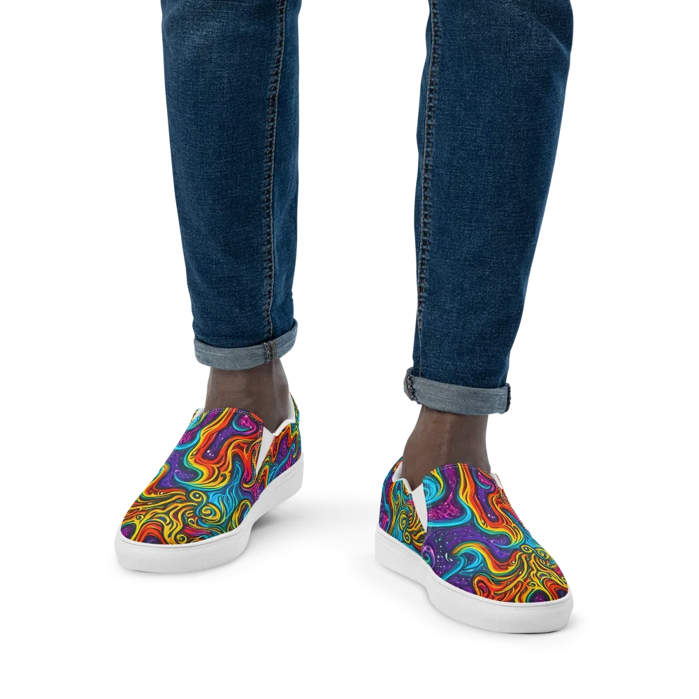 Rainbow Alchemy on Men's Slip-On Canvas Shoes — Front