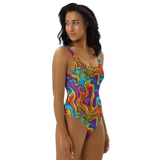Rainbow Alchemy on a One-Piece Swimsuit