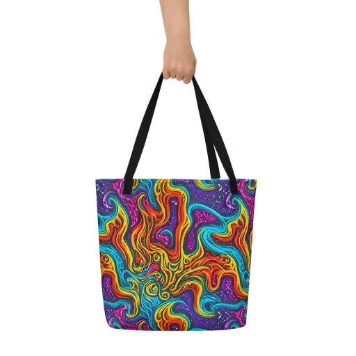 Rainbow Alchemy on a Large Tote Bag W/ Pocket