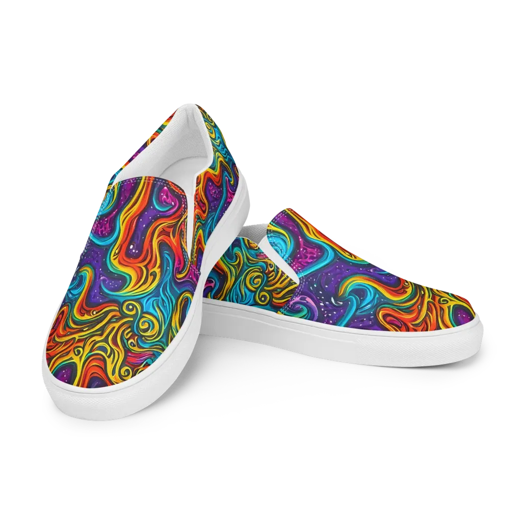 Rainbow Alchemy on Women's Slip-On Canvas Shoes — Left Front