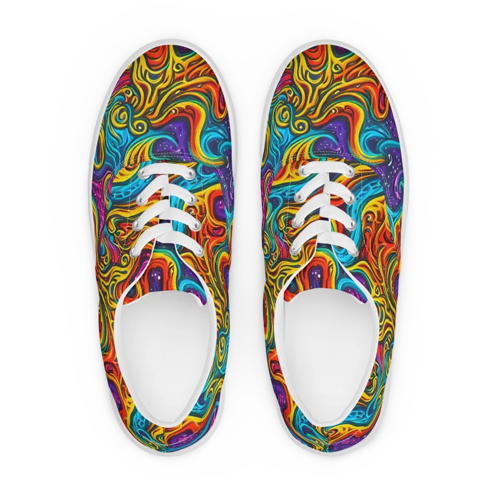 Rainbow Alchemy on Men's Lace-Up Canvas Shoes — Front