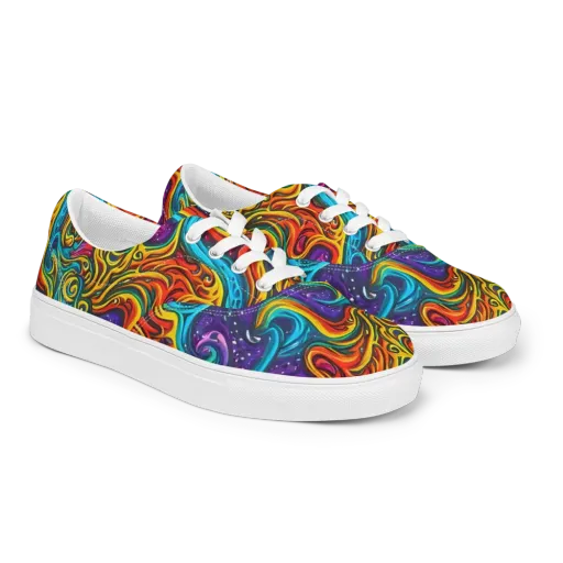 Rainbow Alchemy on a Men's Lace-Up Canvas Shoes