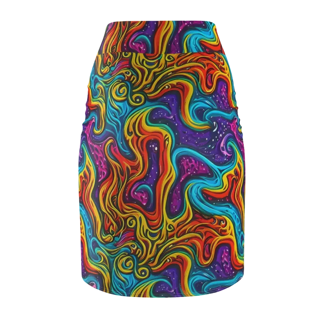 Rainbow Alchemy on Pencil Skirt — Back