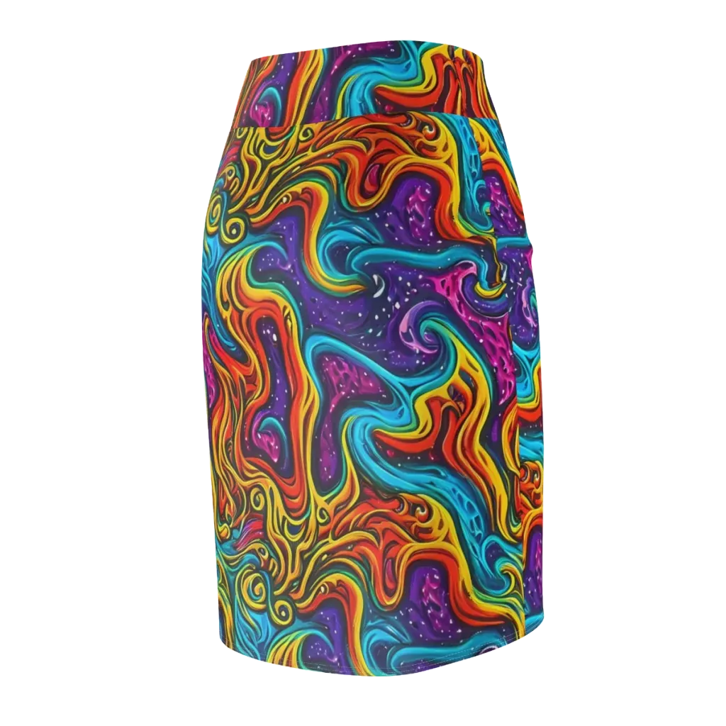 Rainbow Alchemy on Pencil Skirt — Back Side