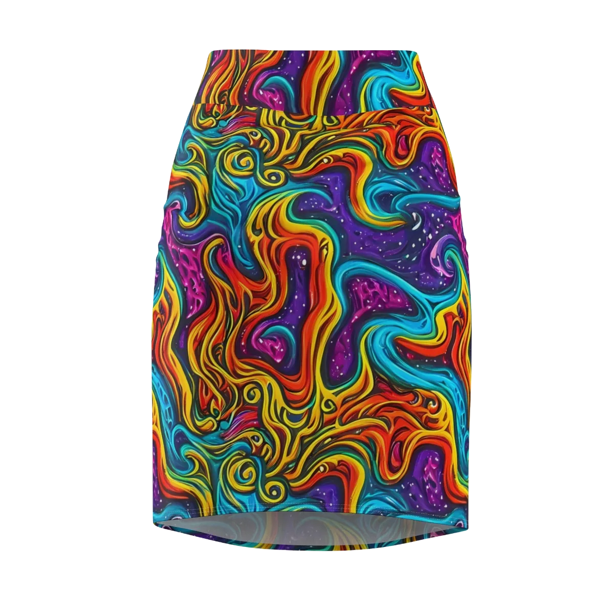 Rainbow Alchemy on Pencil Skirt — Front