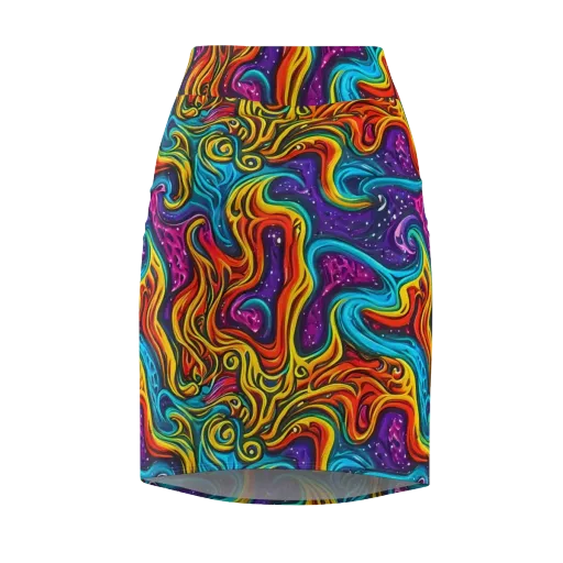 Rainbow Alchemy on a Pencil Skirt