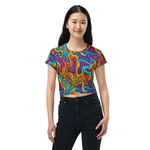 Rainbow Alchemy on a Crop Tee