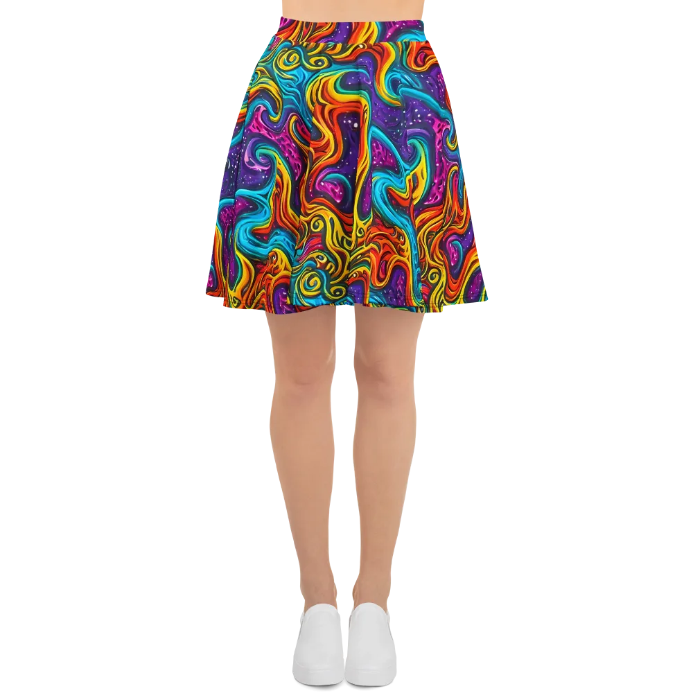 Rainbow Alchemy on Skater Skirt — Front