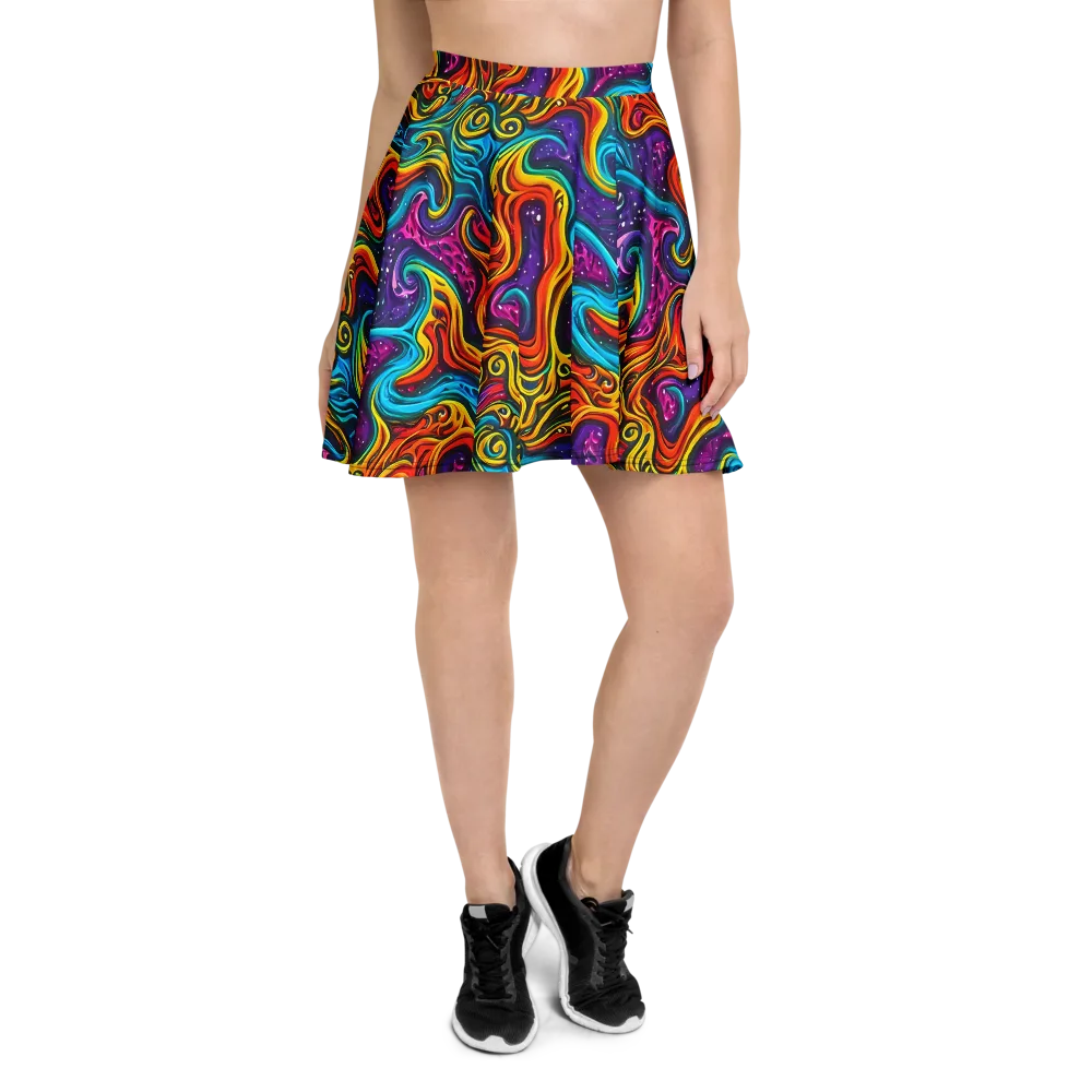 Rainbow Alchemy on Skater Skirt — Front
