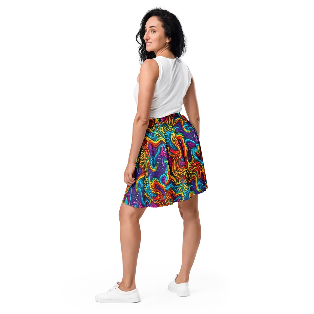 Rainbow Alchemy on Skater Skirt — Back