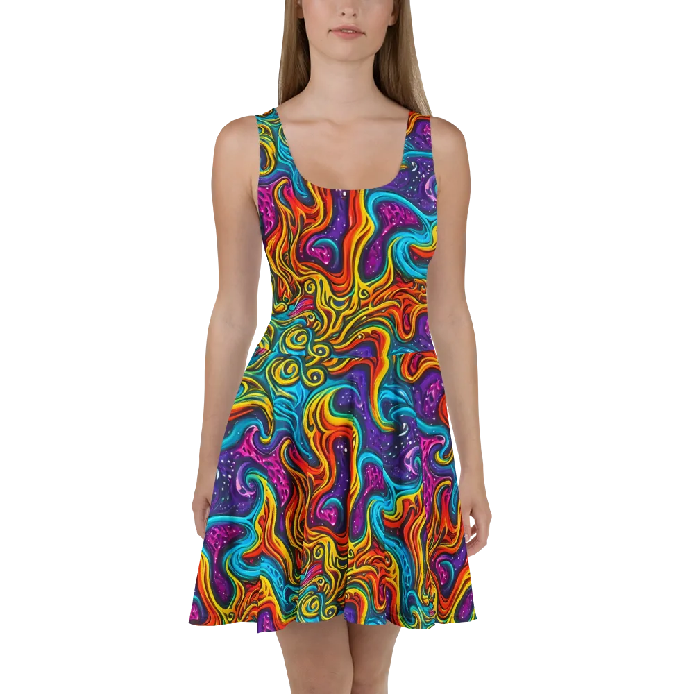 Rainbow Alchemy on Skater Dress — Front
