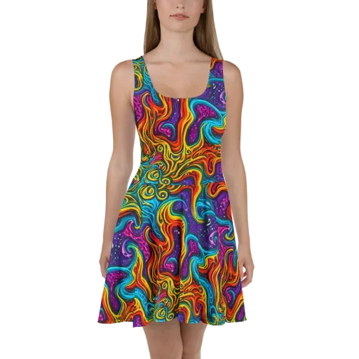 Rainbow Alchemy on a Skater Dress