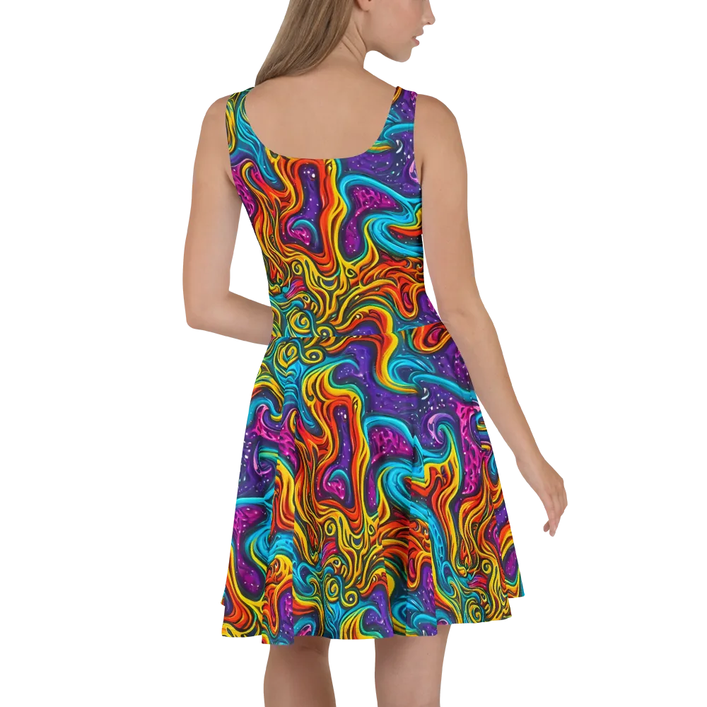 Rainbow Alchemy on Skater Dress — Back