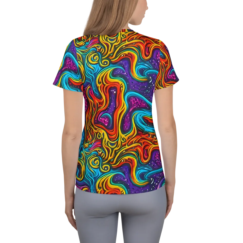 Rainbow Alchemy on Women's Athletic T-Shirt — Back