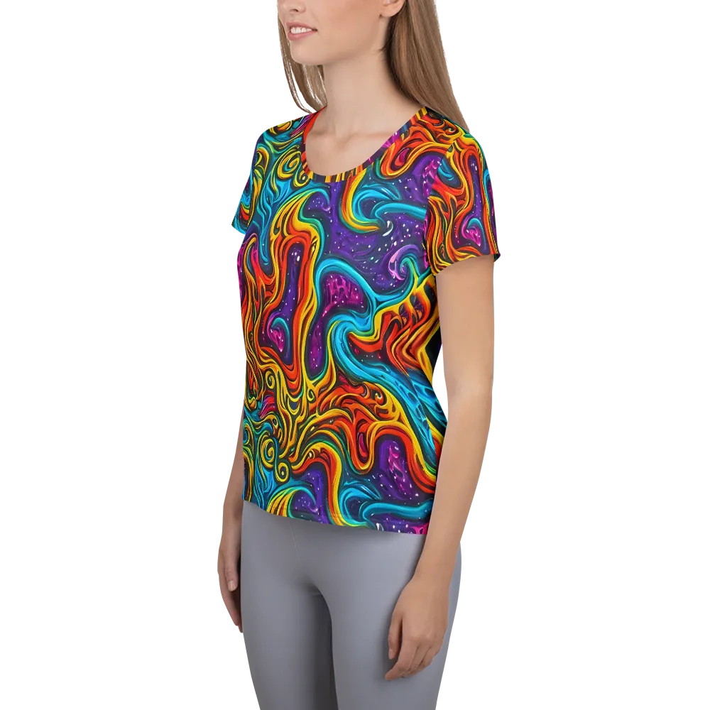 Rainbow Alchemy on Women's Athletic T-Shirt — Left