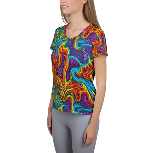 Rainbow Alchemy on a Women's Athletic T-Shirt