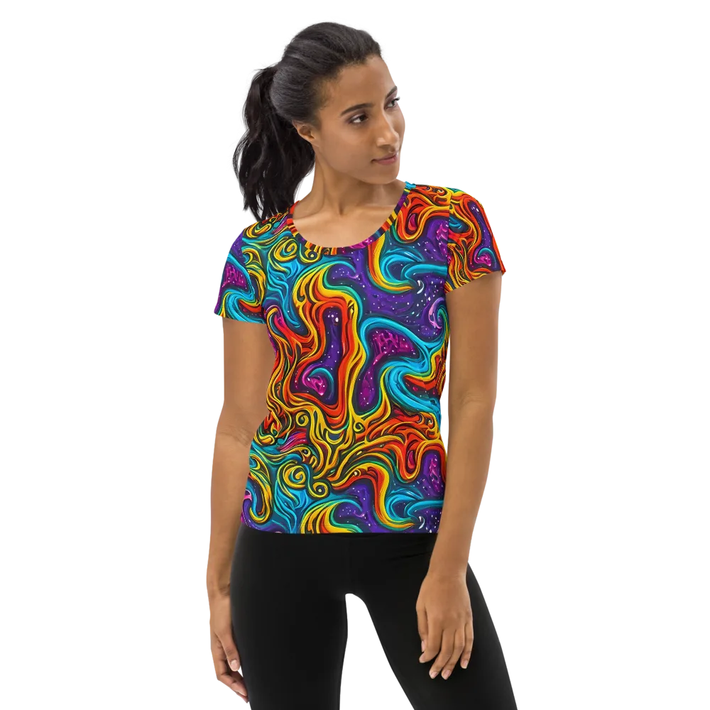 Rainbow Alchemy on Women's Athletic T-Shirt — Front