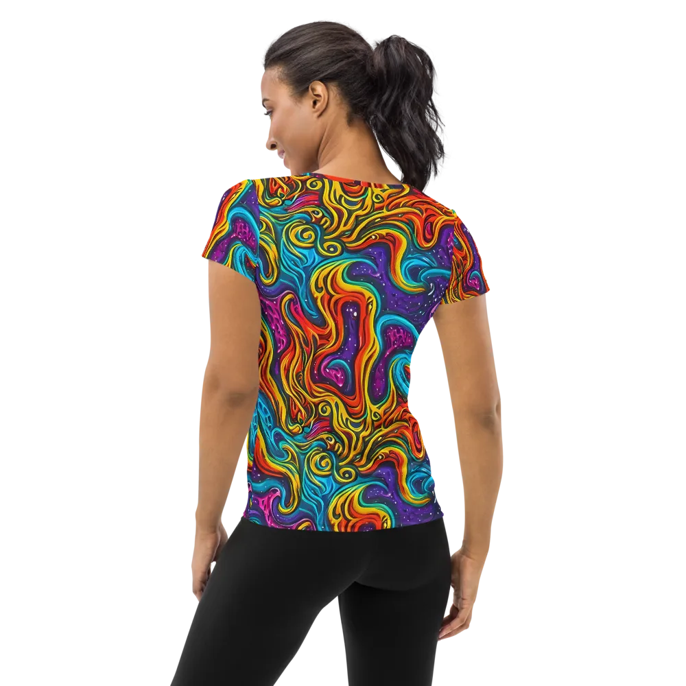 Rainbow Alchemy on Women's Athletic T-Shirt — Back