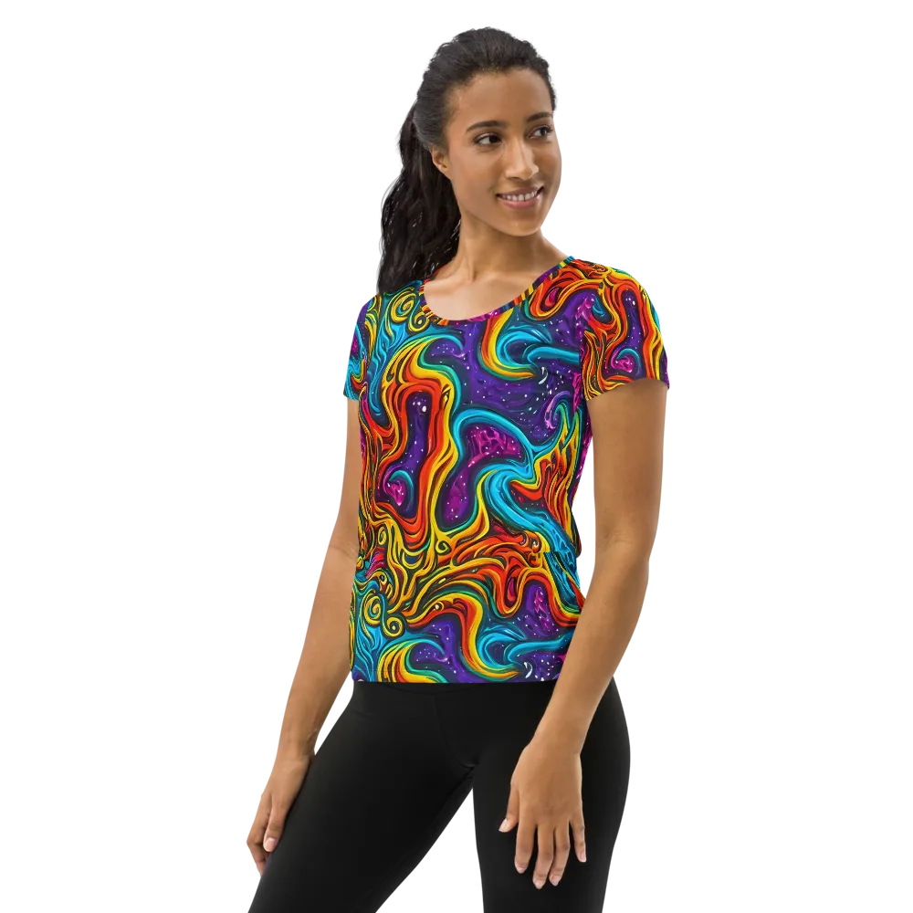 Rainbow Alchemy on Women's Athletic T-Shirt — Left