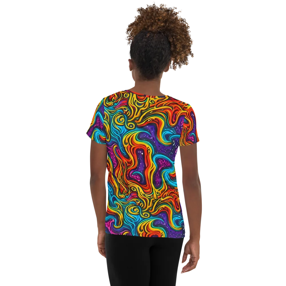 Rainbow Alchemy on Women's Athletic T-Shirt — Back