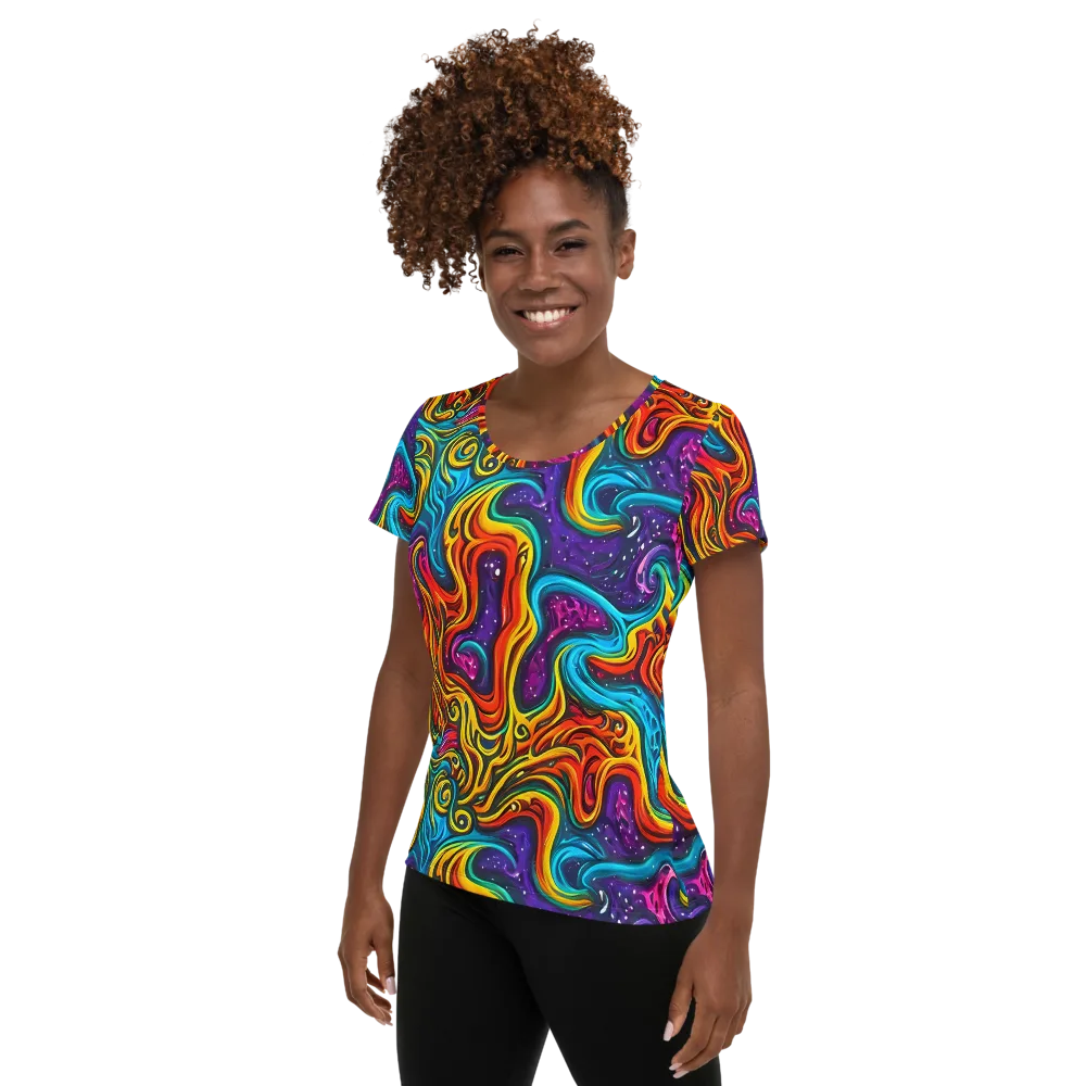 Rainbow Alchemy on Women's Athletic T-Shirt — Left