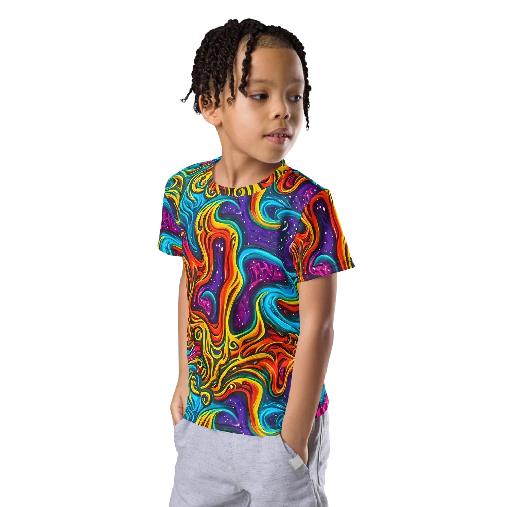 Rainbow Alchemy on Kids Crew Neck T-Shirt — Left Front