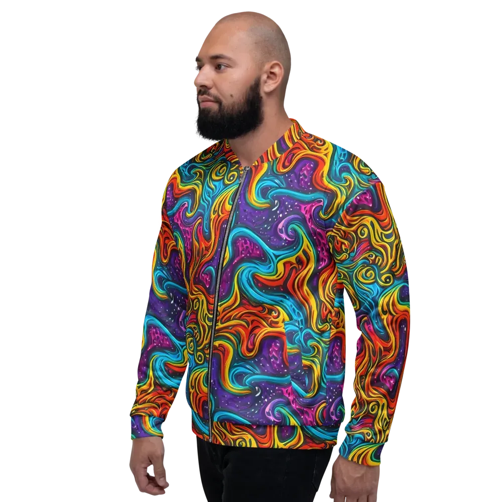 Rainbow Alchemy on Bomber Jacket — Left