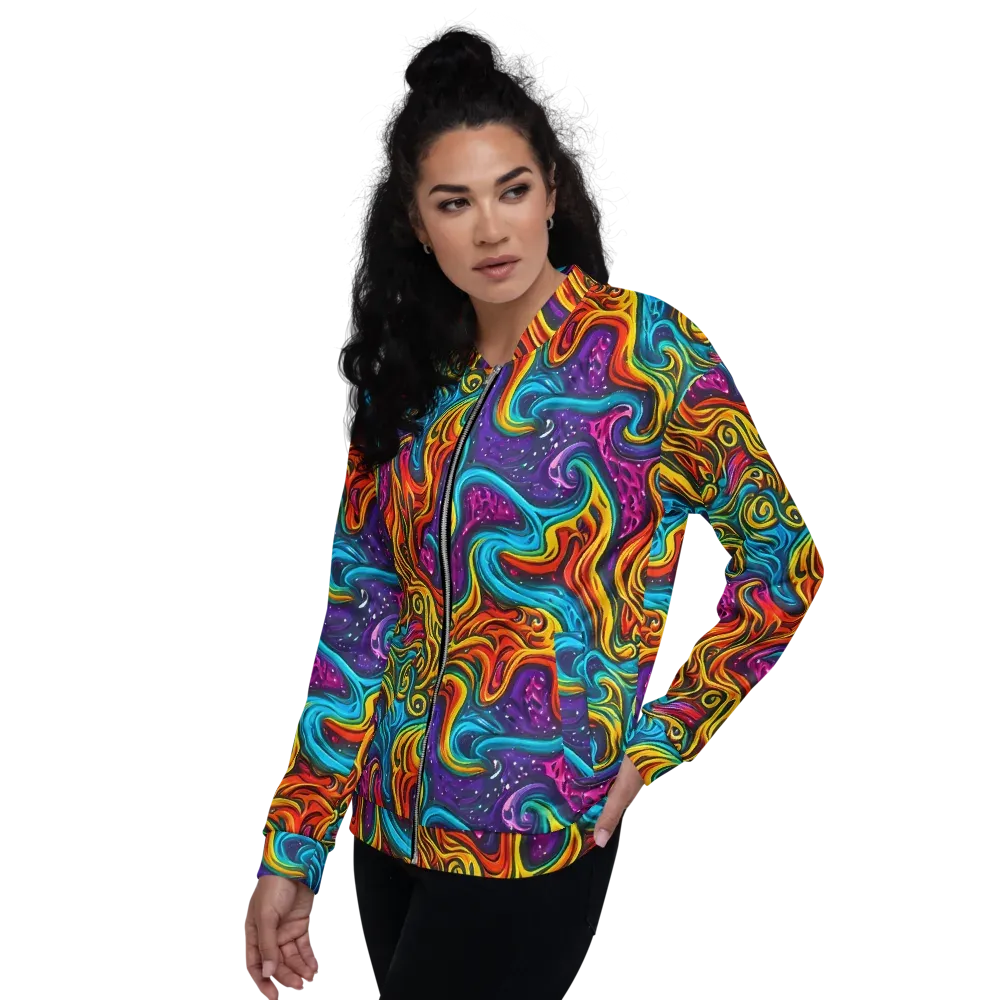 Rainbow Alchemy on Bomber Jacket — Left