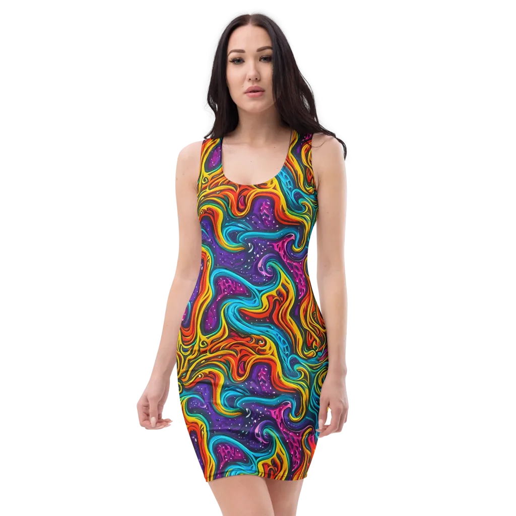 Rainbow Alchemy on Bodycon Dress — Front