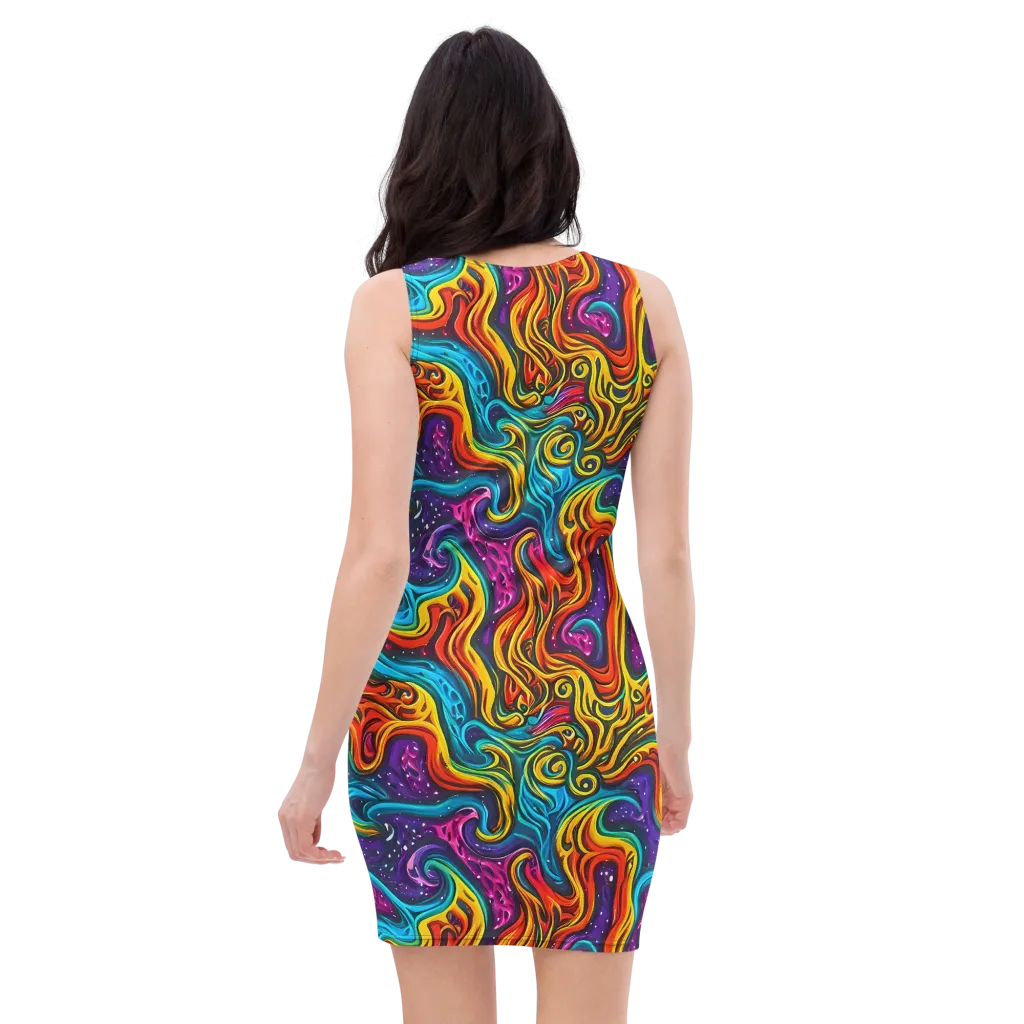 Rainbow Alchemy on Bodycon Dress — Back