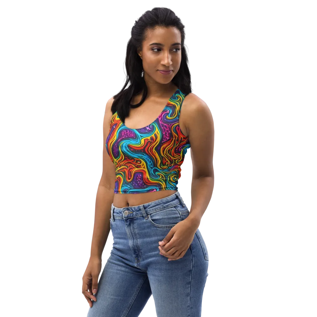 Rainbow Alchemy on Crop Top — Left Front