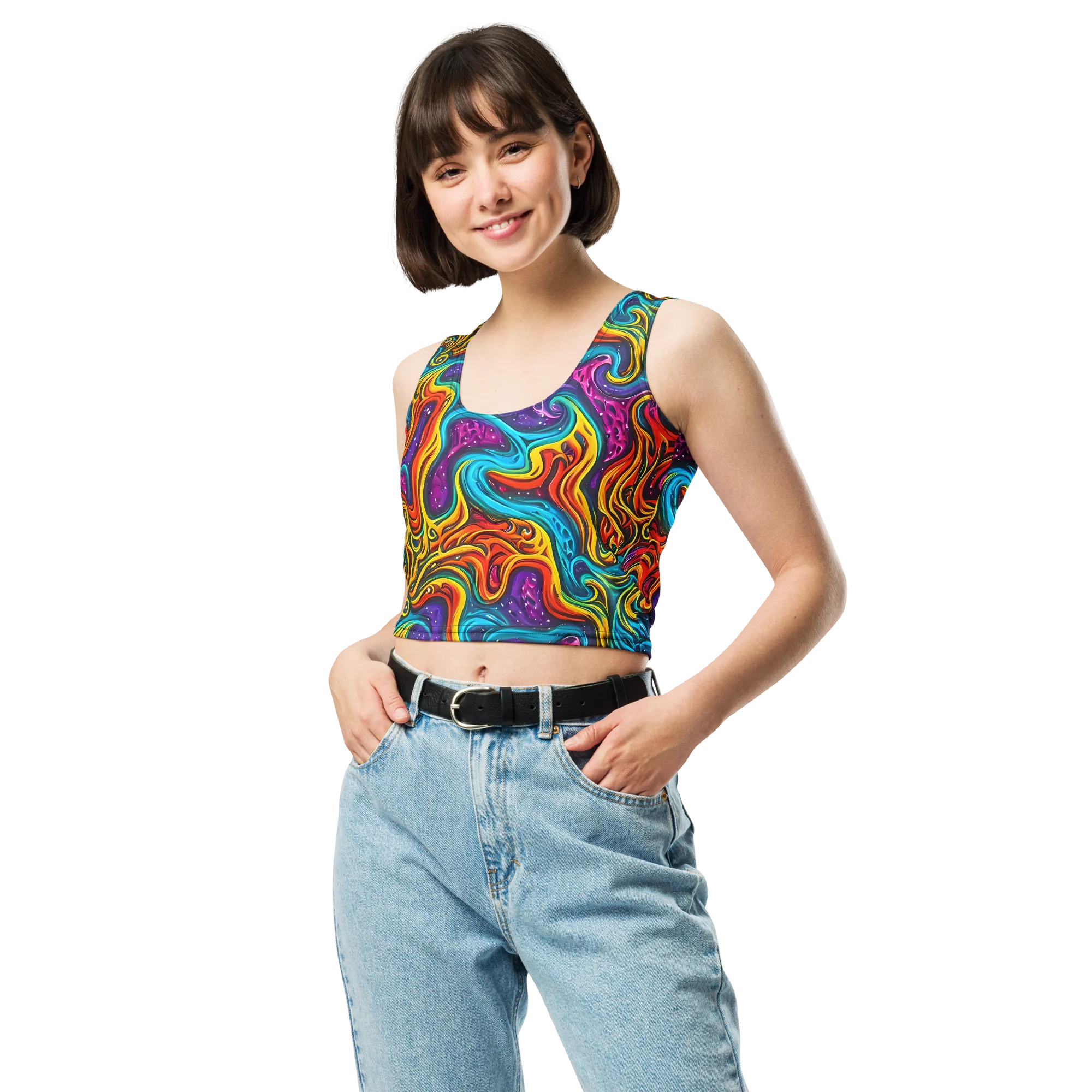 Rainbow Alchemy on Crop Top — Front