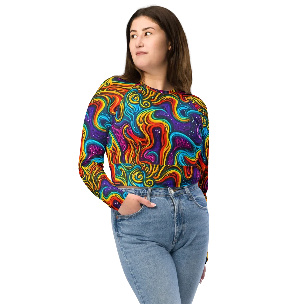 Rainbow Alchemy on Long Sleeve Crop Top — Front