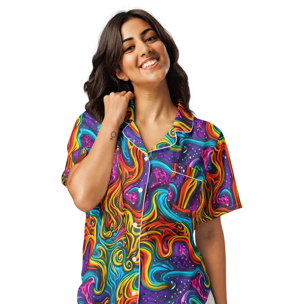 Rainbow Alchemy on Women's Short Sleeve Pajama Top — Front