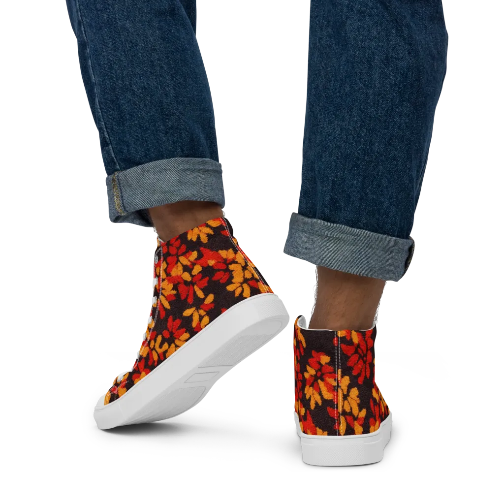 Emberleaf on Men's High Top Canvas Shoes — Back