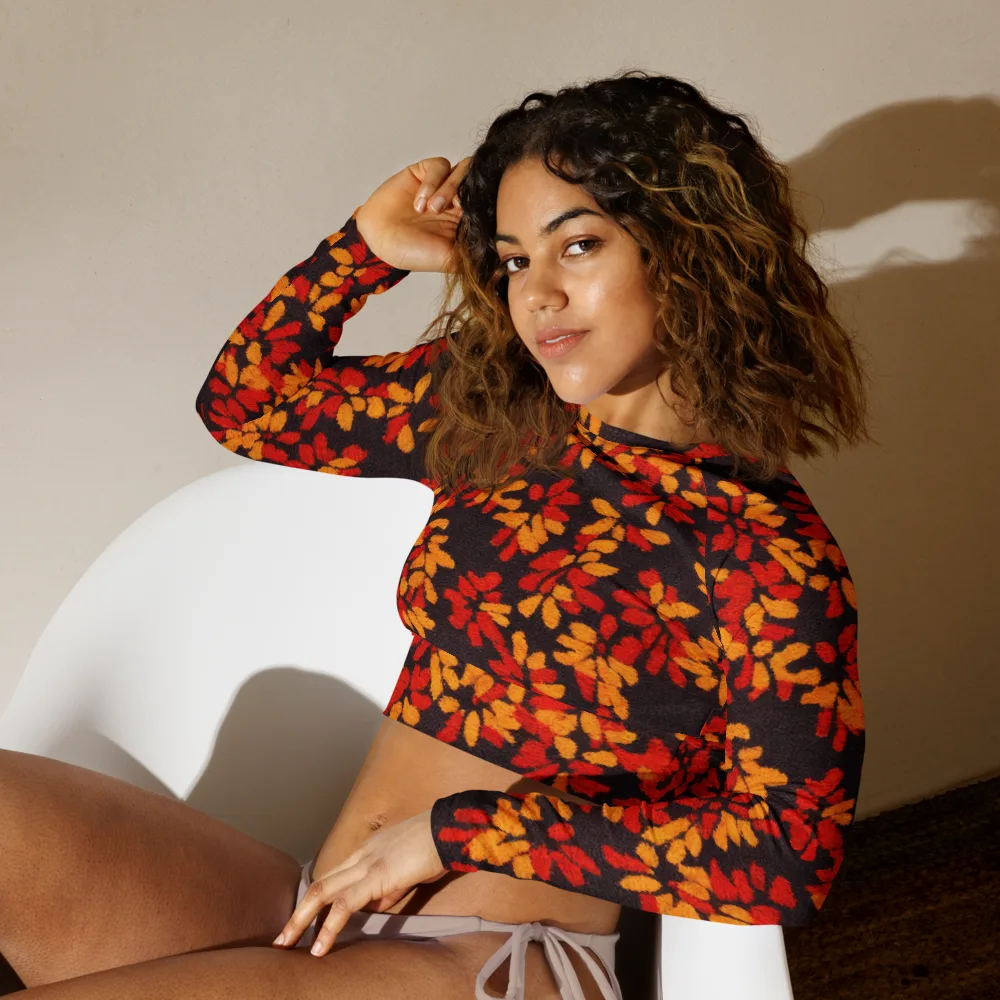 Emberleaf on Long Sleeve Crop Top — Left Front