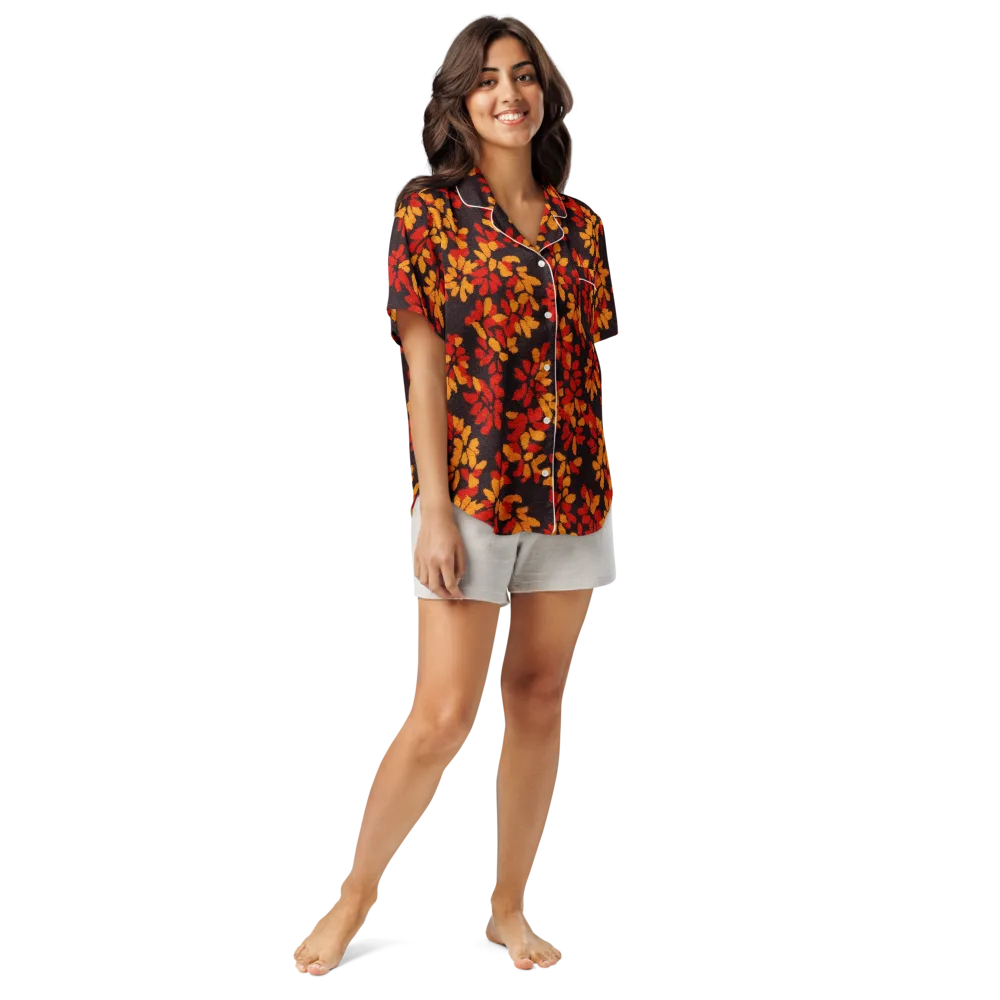 Emberleaf on Women's Short Sleeve Pajama Top — Front