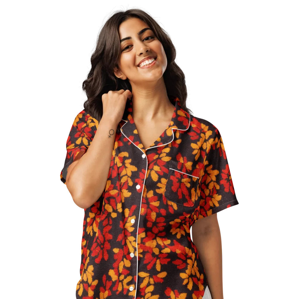 Emberleaf on Women's Short Sleeve Pajama Top — Front