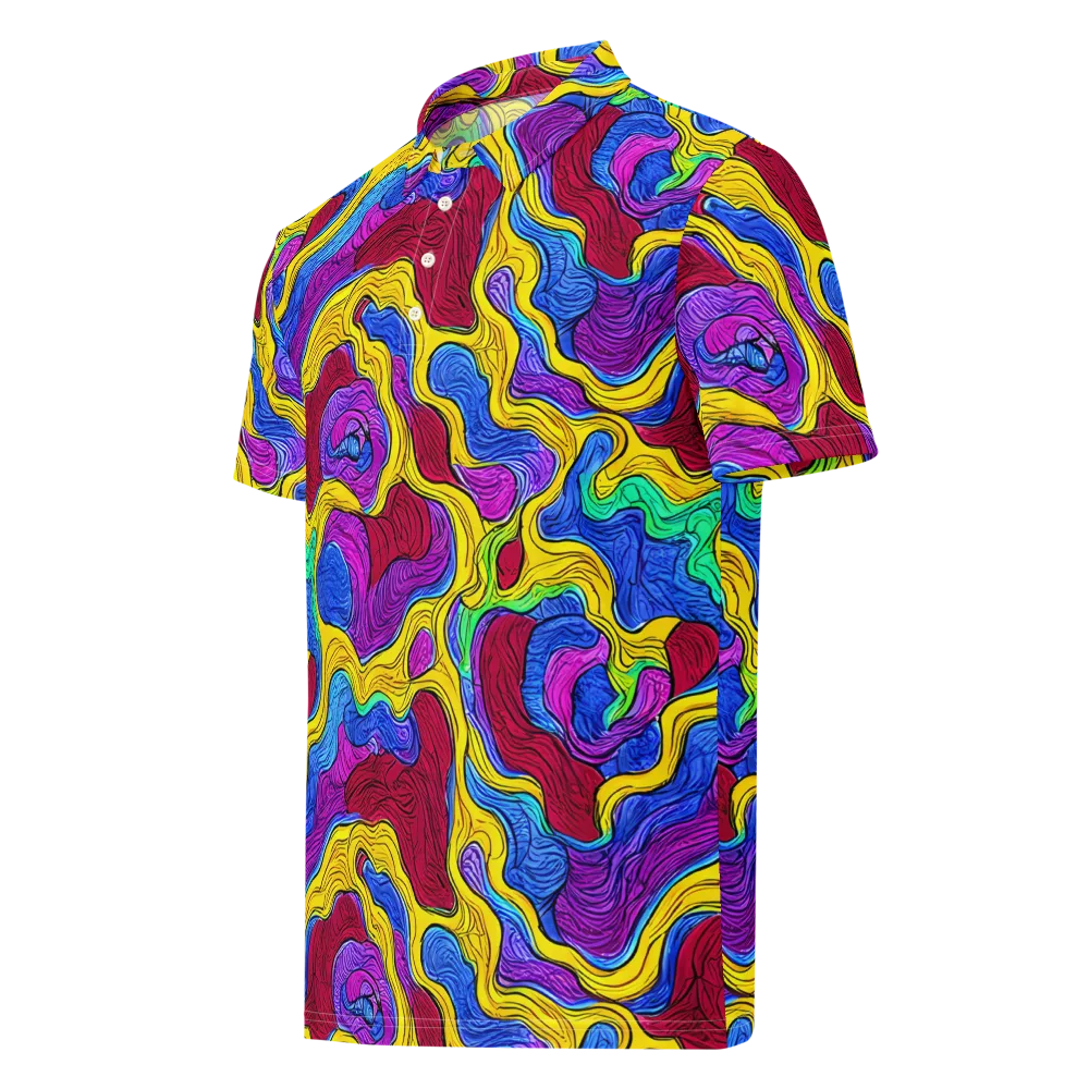 Neon Oceanic on Men's Slim Fit Polo Shirt — Left Front