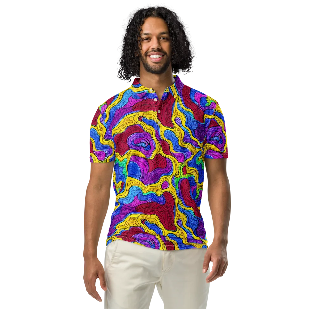 Neon Oceanic on Men's Slim Fit Polo Shirt — Front