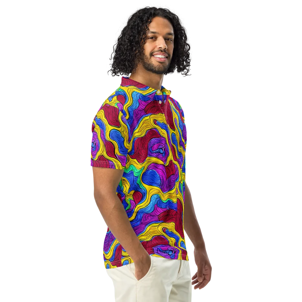 Neon Oceanic on Men's Slim Fit Polo Shirt — Right Front