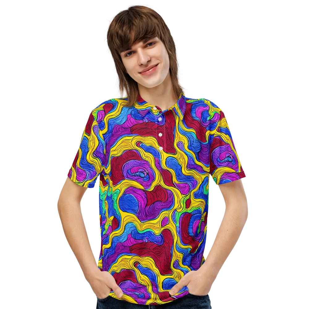 Neon Oceanic on Men's Slim Fit Polo Shirt — Front