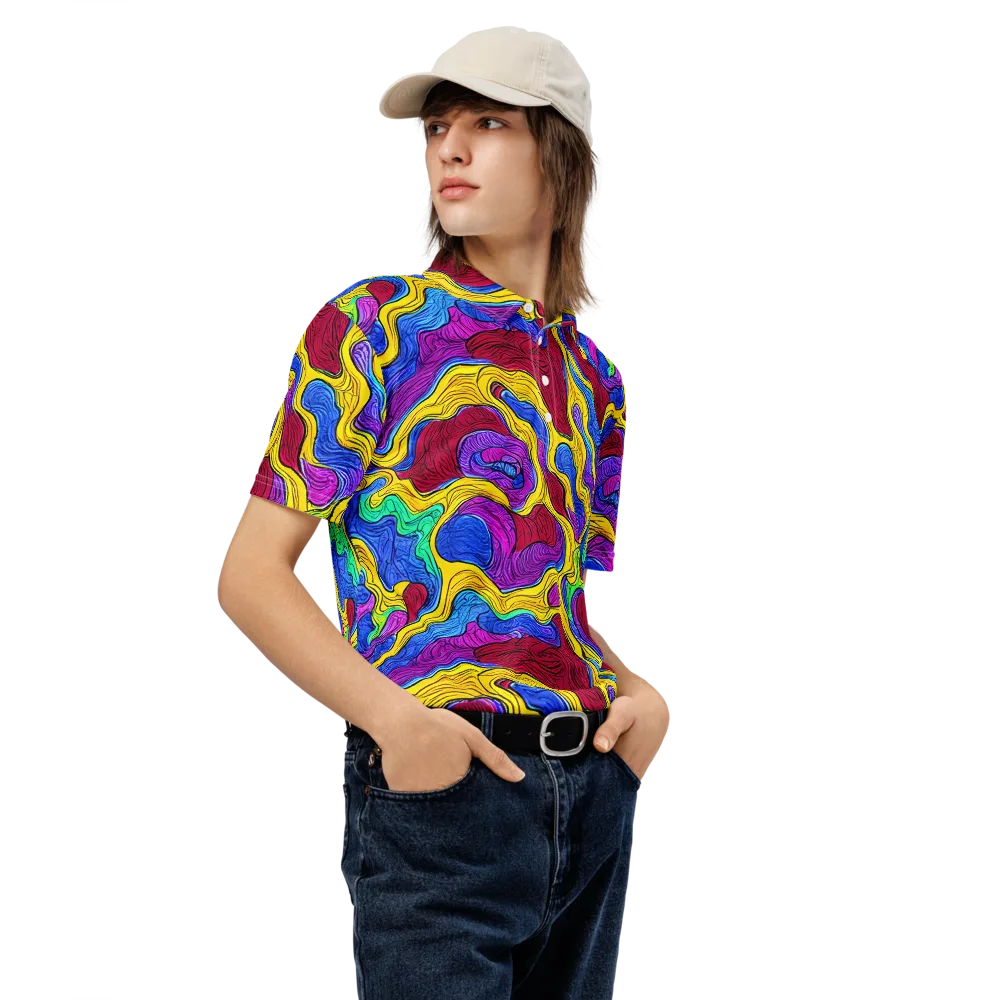 Neon Oceanic on Men's Slim Fit Polo Shirt — Right Front