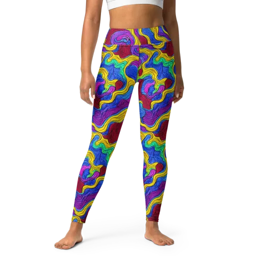 Neon Oceanic on a Yoga Leggings