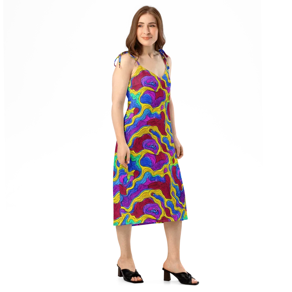 Neon Oceanic on Slip Dress — Right Front