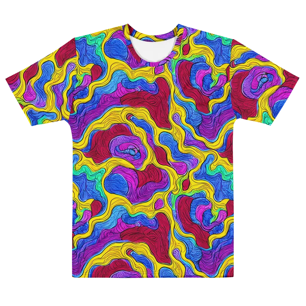 Neon Oceanic on Men's Cotton Crew Neck T-Shirt — Front