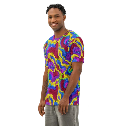 Neon Oceanic on a Men's Cotton Crew Neck T-Shirt