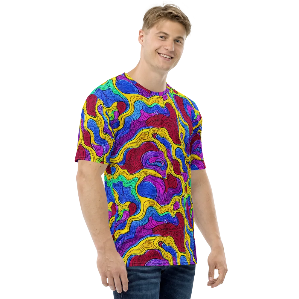 Neon Oceanic on Men's Crew Neck T-Shirt — Right